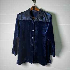 Liz & Company Blue Velvet Jacket